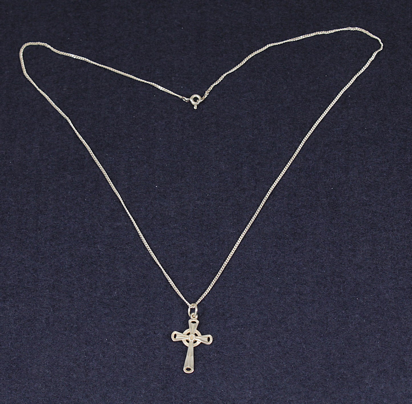 Vintage Sterling Silver Celtic Cross Pendant and Chain Necklace