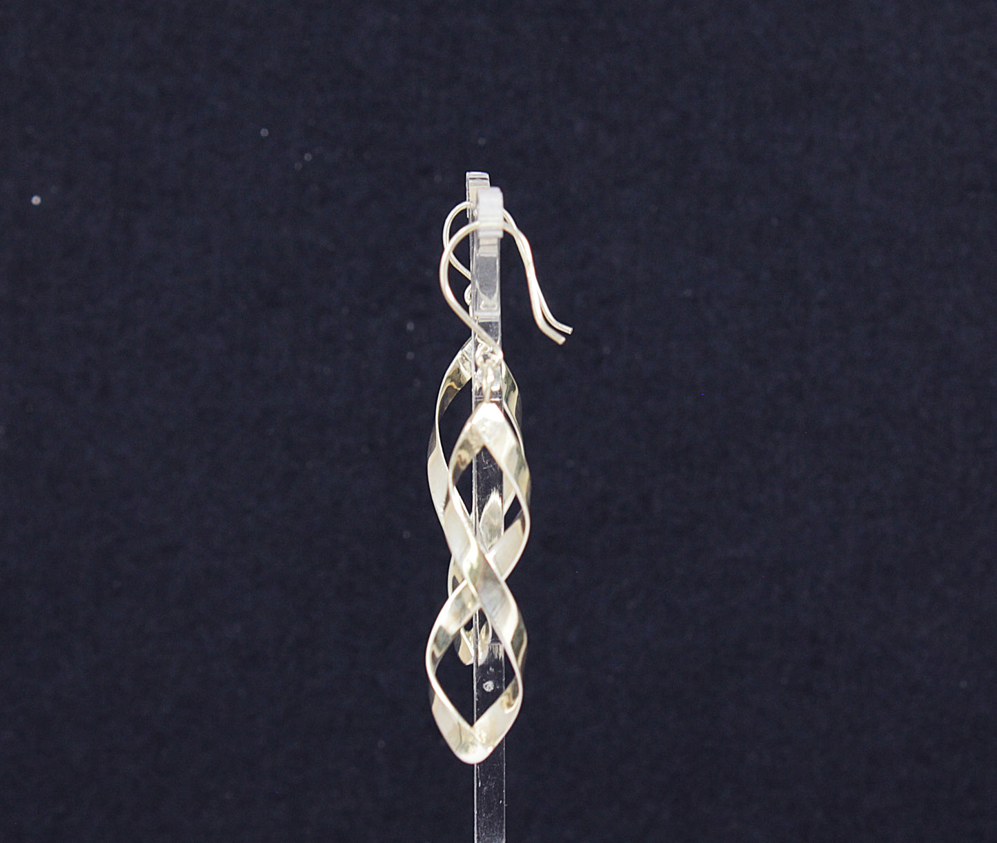 Pretty Large Sterling Silver Swirl Drop Earrings