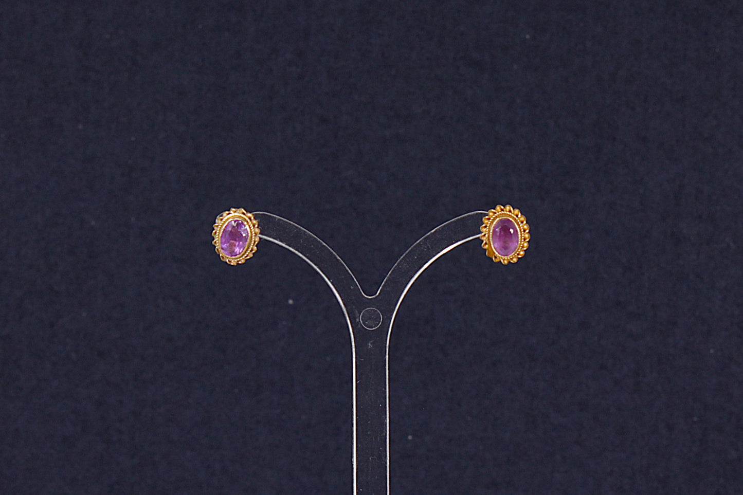 Classic 9ct Gold Amethyst Stud Earrings