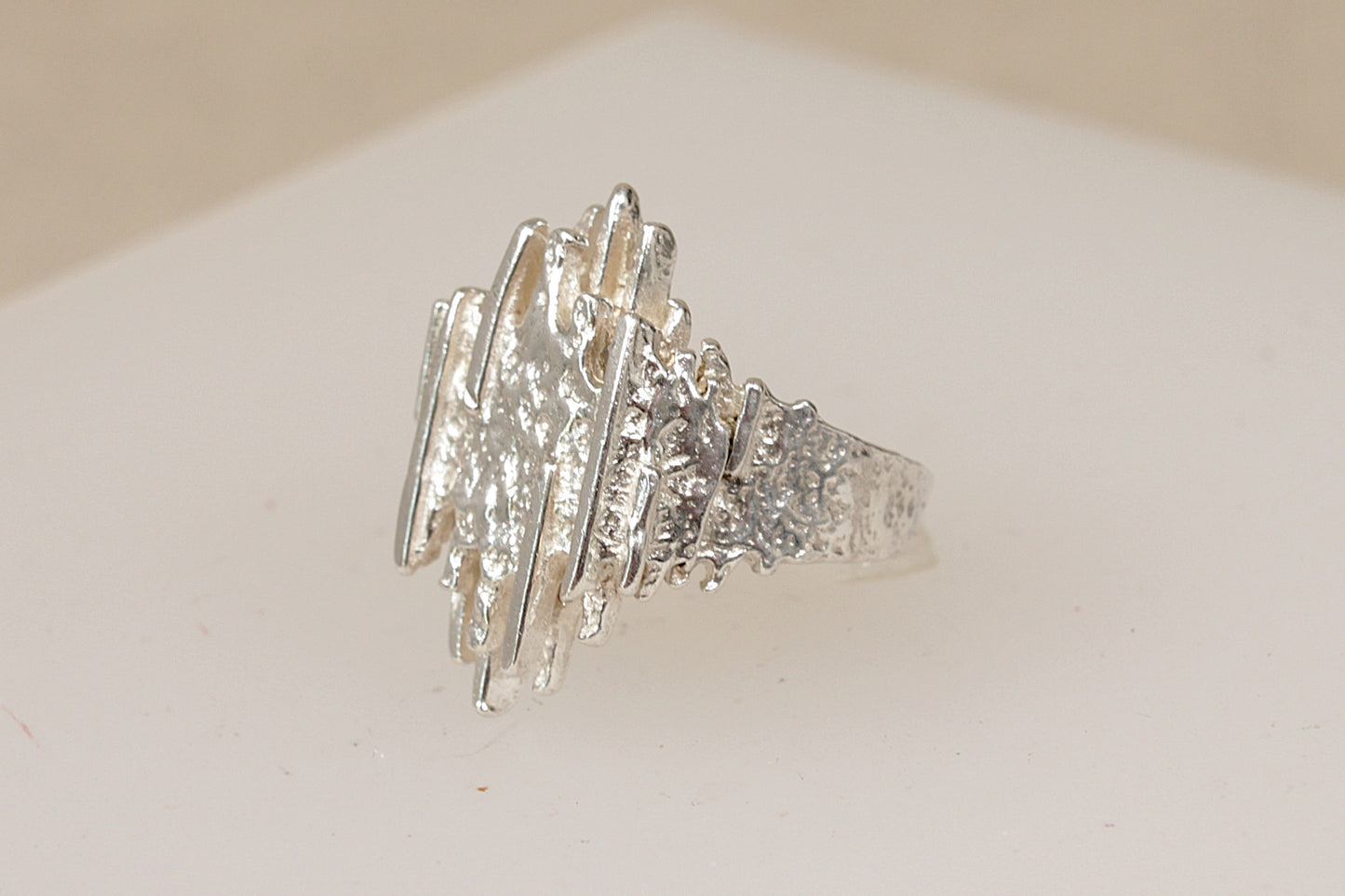Vintage Sterling Silver Brutalist Statement Ring – Circa Late 1950s to Early 1960s