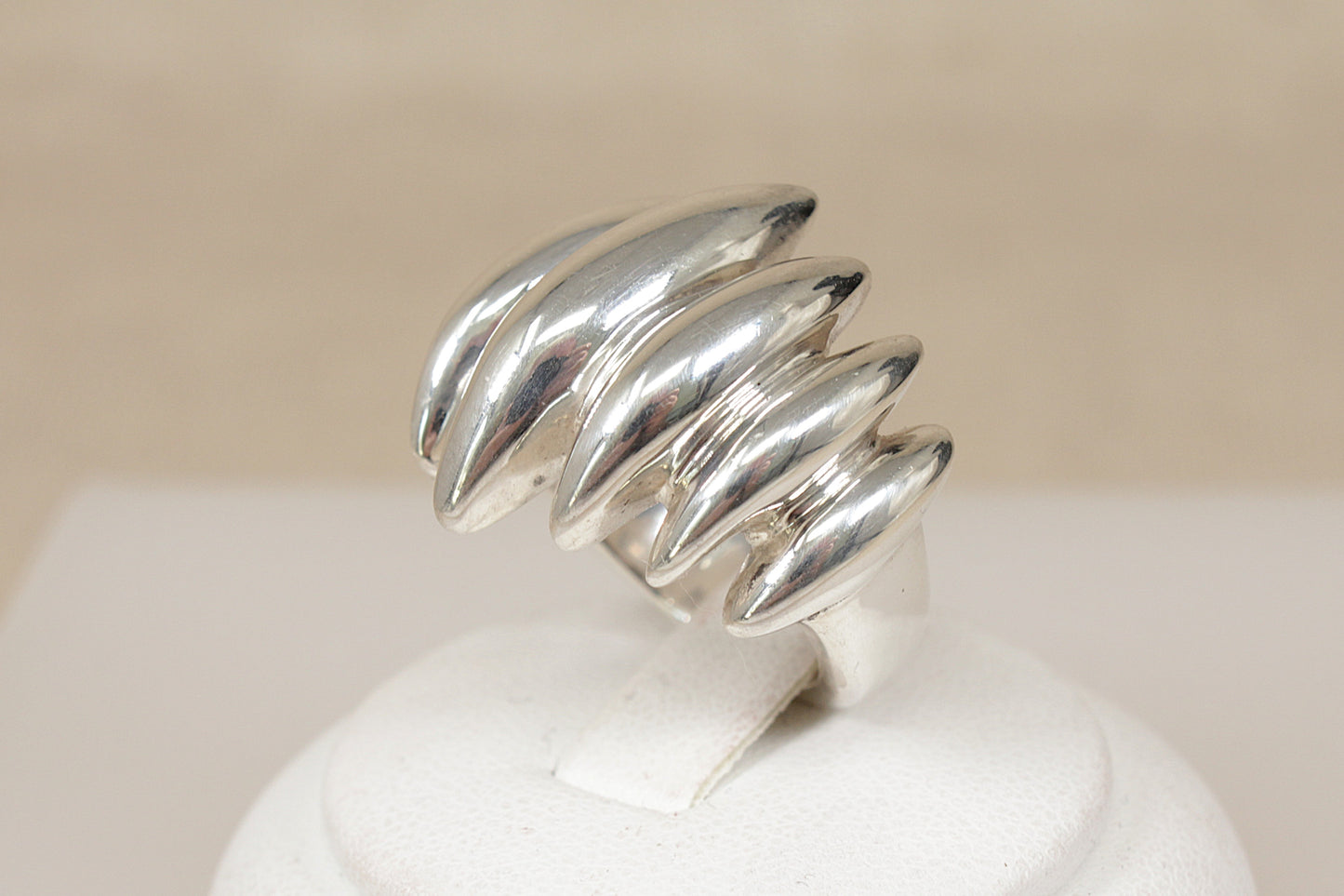 Stunning Vintage Sterling Silver Brutalist Statement Ring – of Danish Design, Georg Jensen Style – Circa 1960s