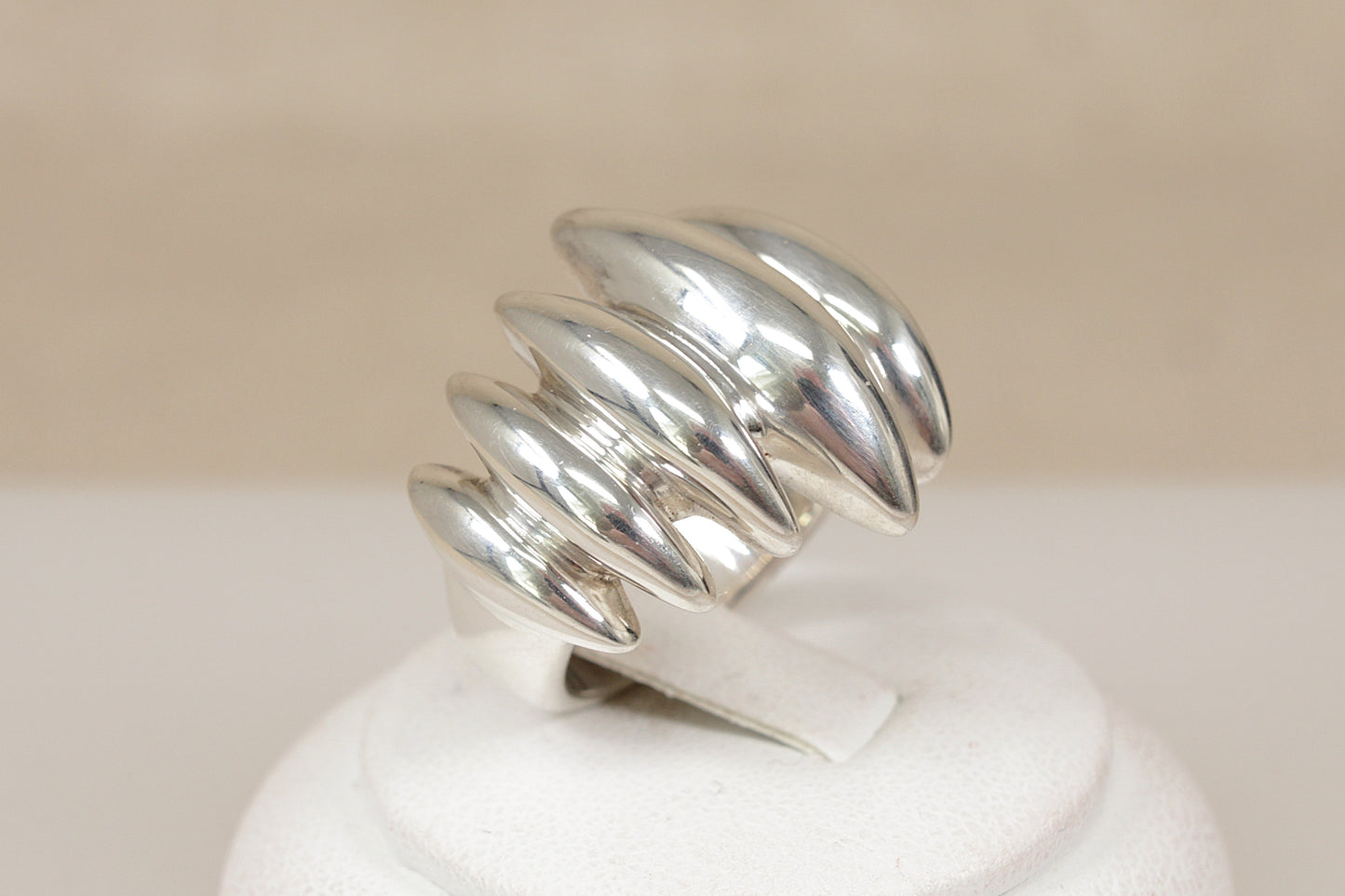 Stunning Vintage Sterling Silver Brutalist Statement Ring – of Danish Design, Georg Jensen Style – Circa 1960s