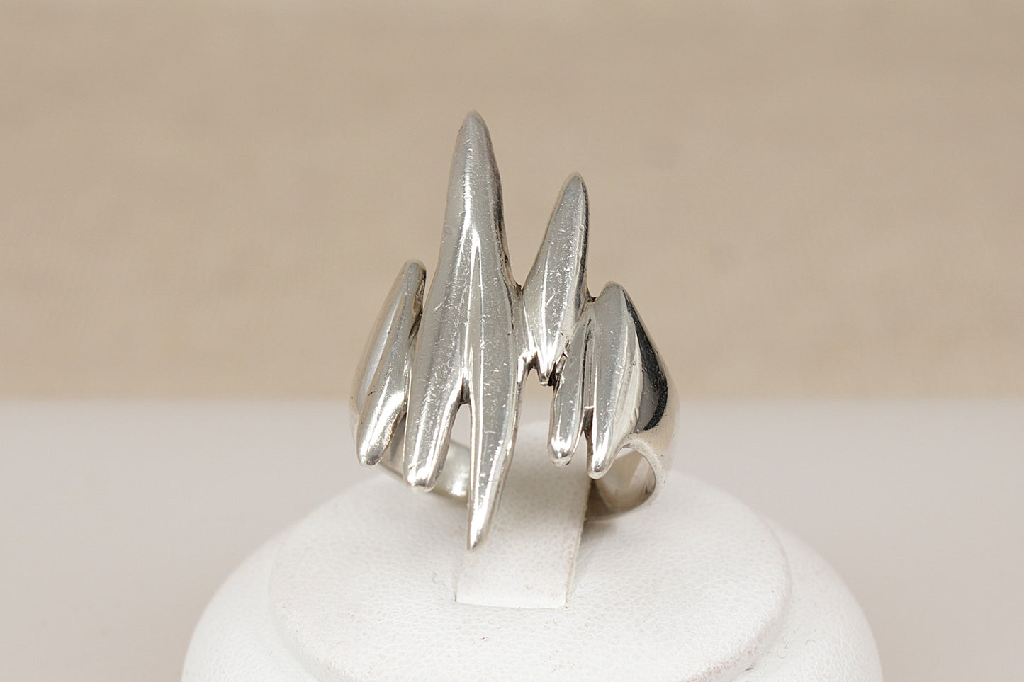 Rare Vintage Danish Sterling Silver Brutalist Modernist Ring – Georg Jensen Style – Circa 1960s
