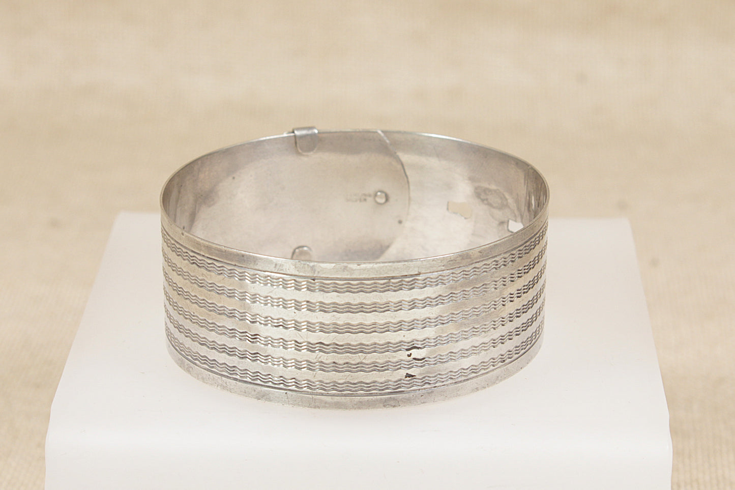 Vintage Sterling Silver Buckle Cuff Bangle Bracelet – Circa 1920s