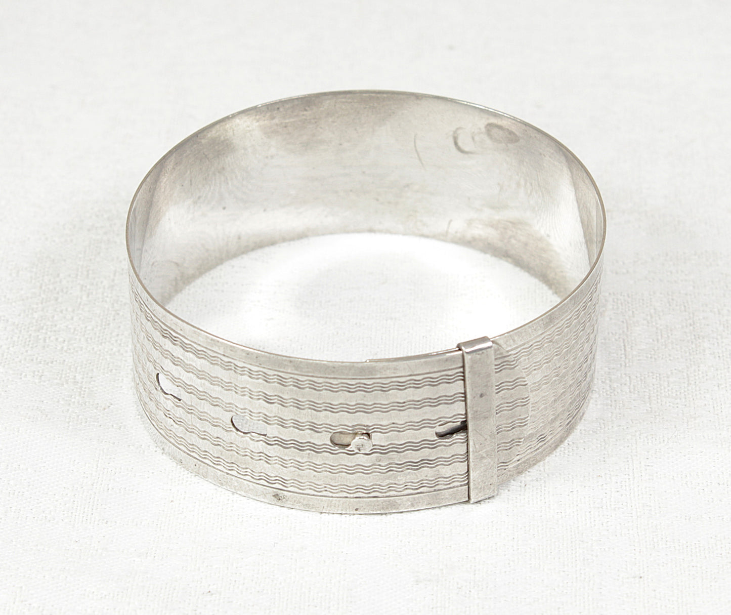 Vintage Sterling Silver Buckle Cuff Bangle Bracelet – Circa 1920s