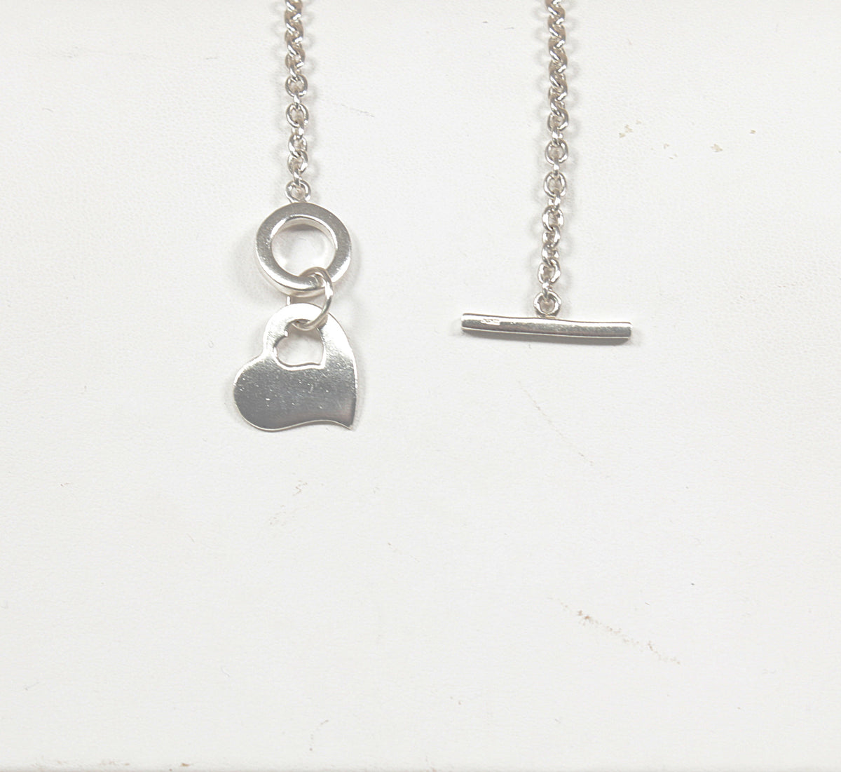 Kit Heath Sterling Silver T-Bar Necklace with Heart Charm