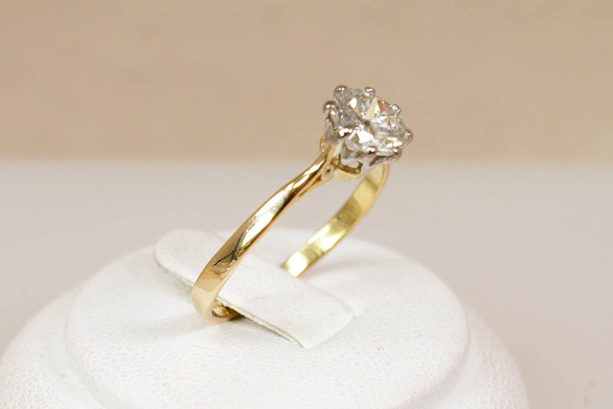 Stunning Classic 18ct Gold 1.00ct Round Brilliant Diamond Solitaire Ring