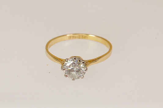 Stunning Classic 18ct Gold 1.00ct Round Brilliant Diamond Solitaire Ring