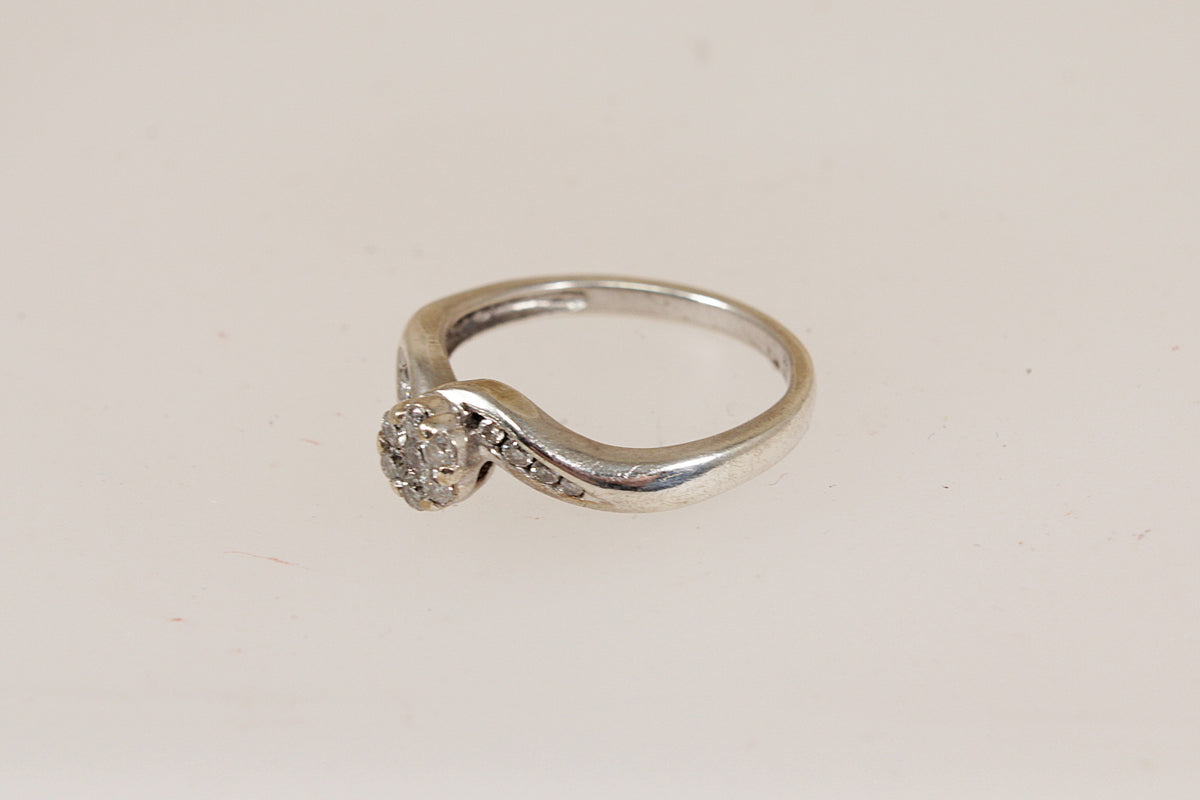 Argentium 930 Silver Diamond Twist Ring
