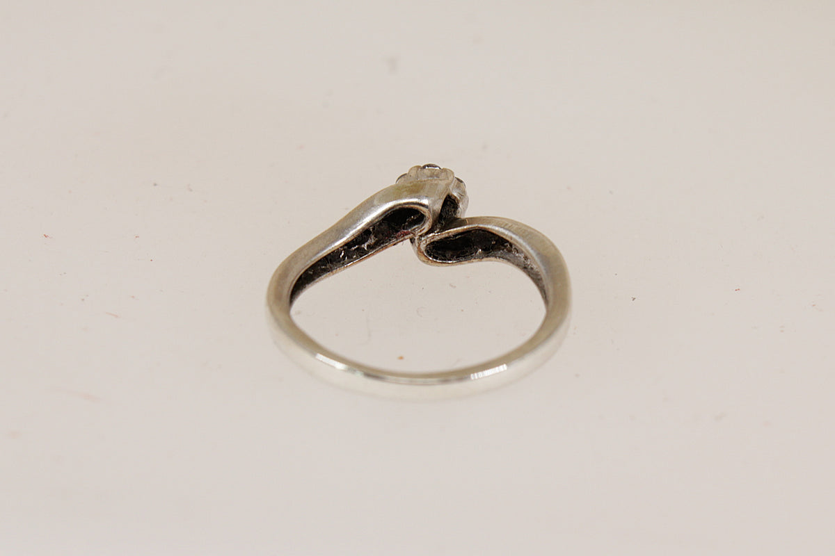 Argentium 930 Silver Diamond Twist Ring