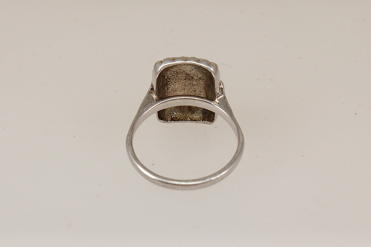 Vintage Art Deco Style Sterling Silver & Marcasite Ring