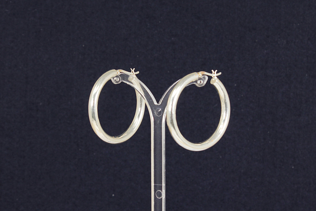 Classic Sterling Silver Large Hoop Earrings