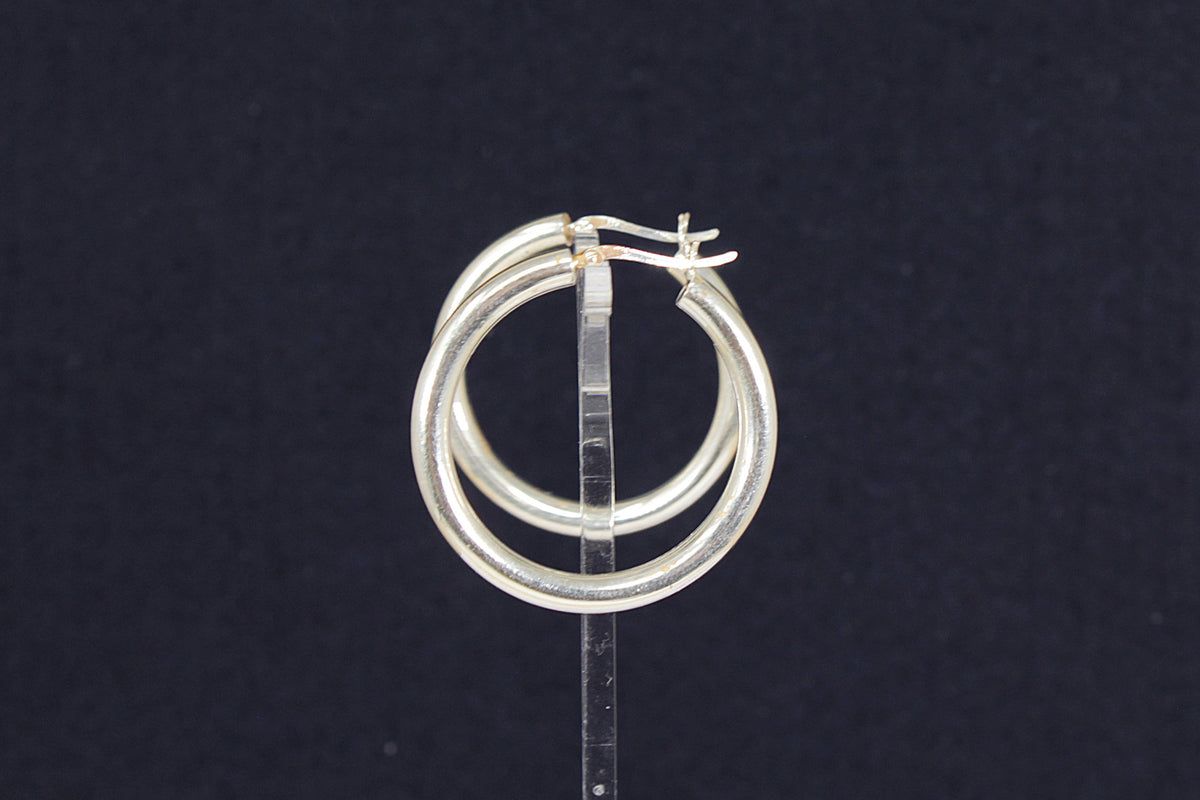 Classic Sterling Silver Large Hoop Earrings