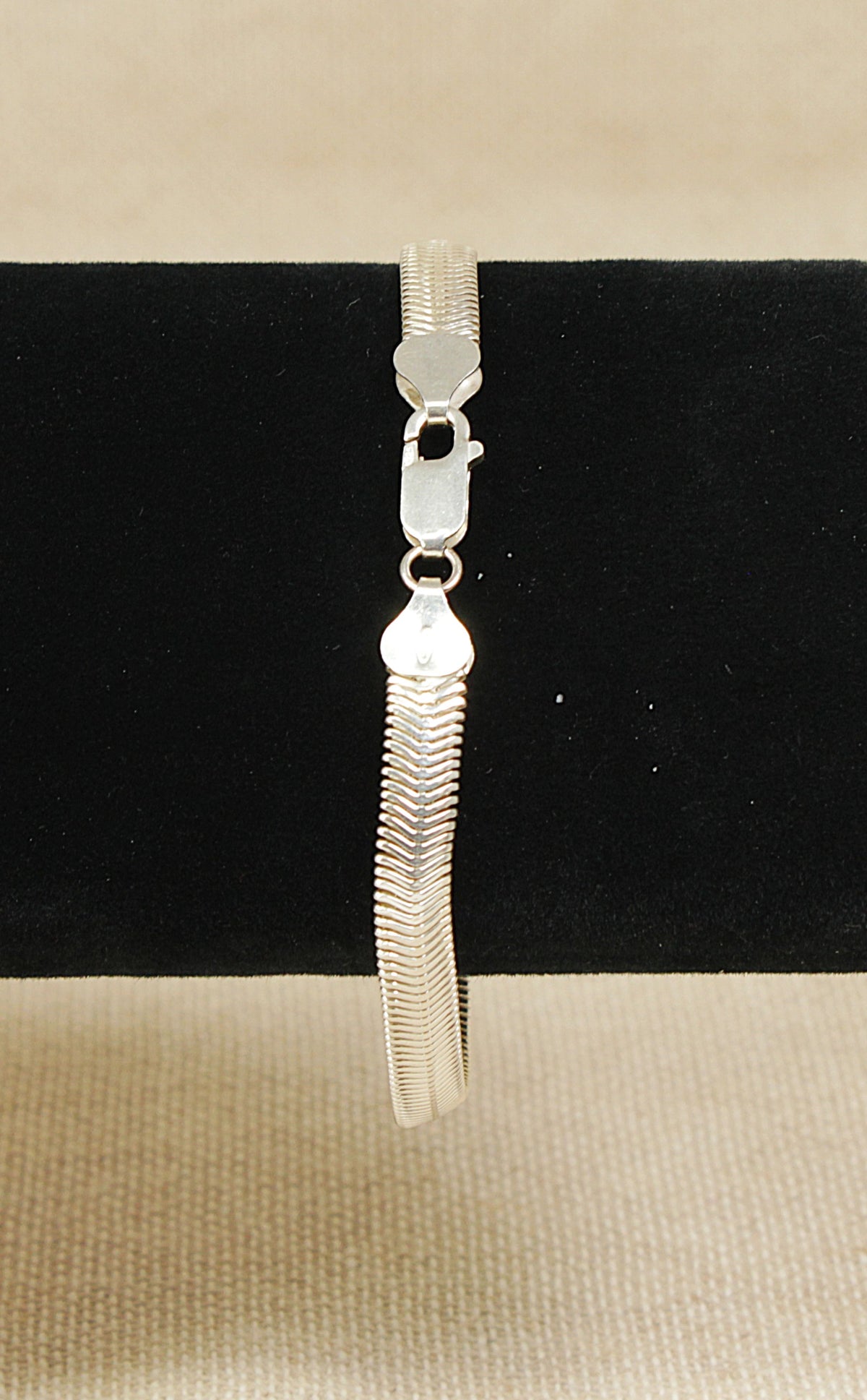 Sterling Silver Flexible Snake Chain Bracelet with Lobster Clasp