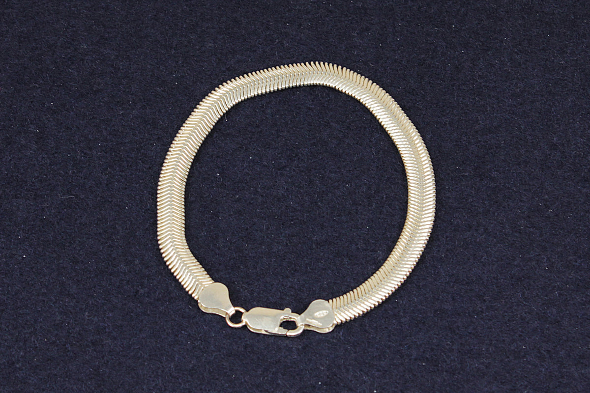Sterling Silver Flexible Snake Chain Bracelet with Lobster Clasp