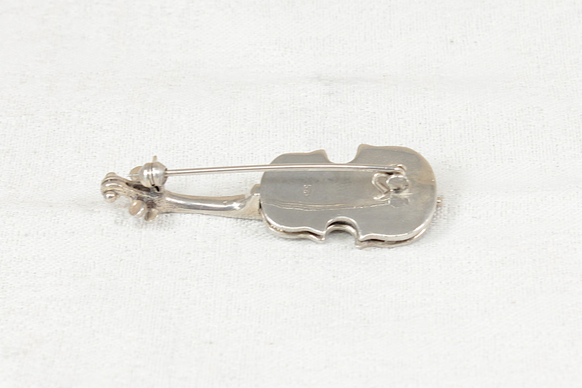 Sterling Silver Cello Brooch