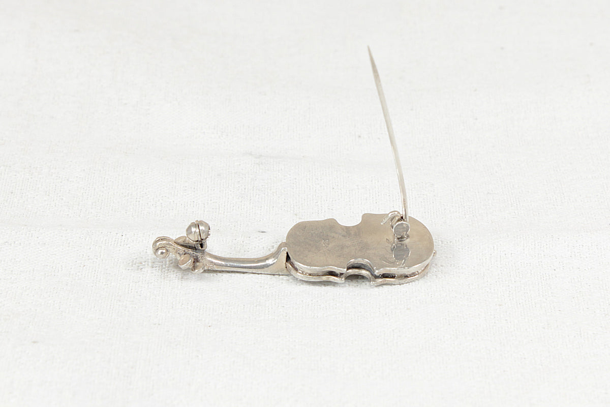 Sterling Silver Cello Brooch