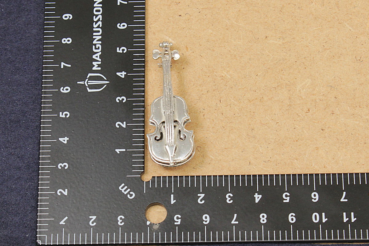 Sterling Silver Cello Brooch