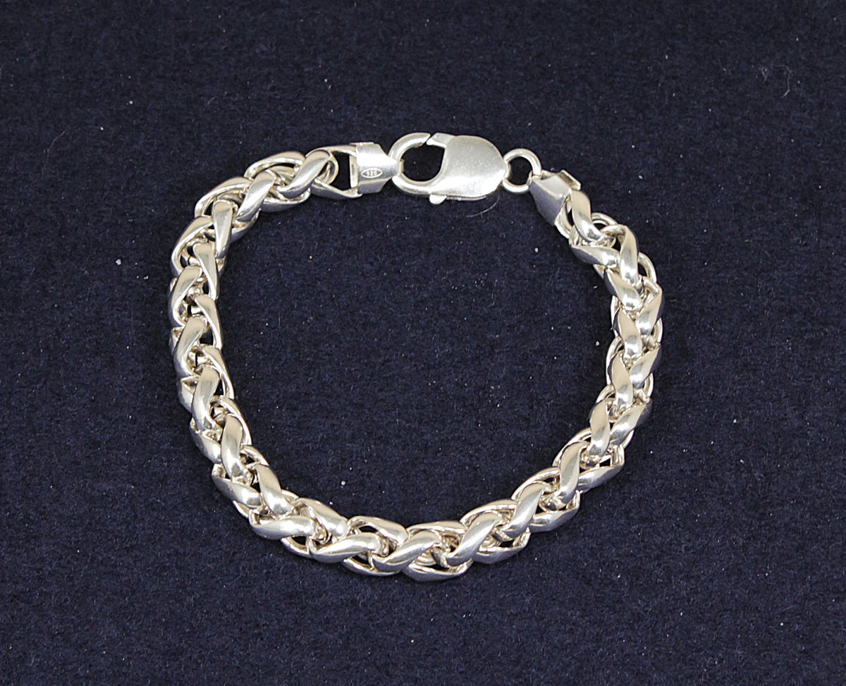 Heavy Elegant Sterling Silver Rope Link Bracelet – 8"