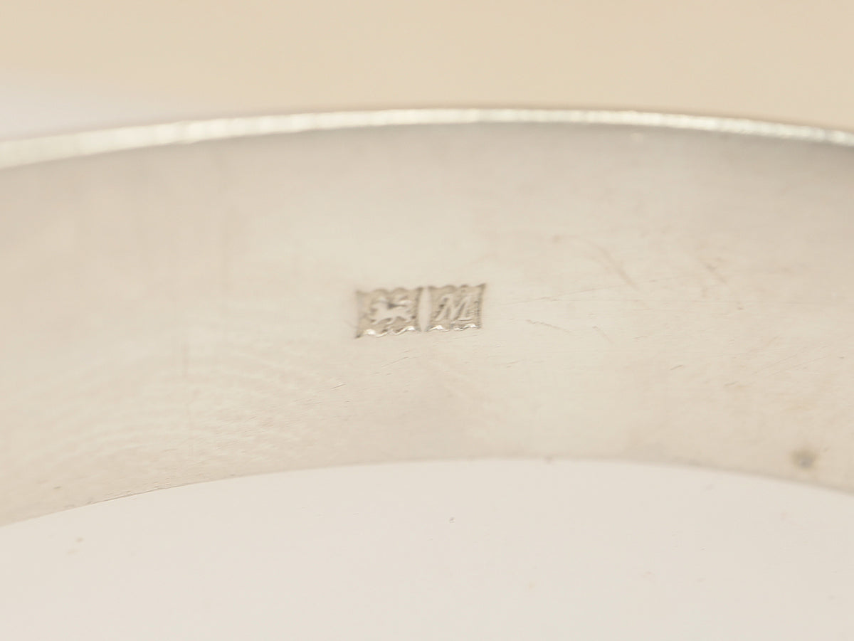 Vintage 1961 Solid Sterling Silver Hinged Bangle