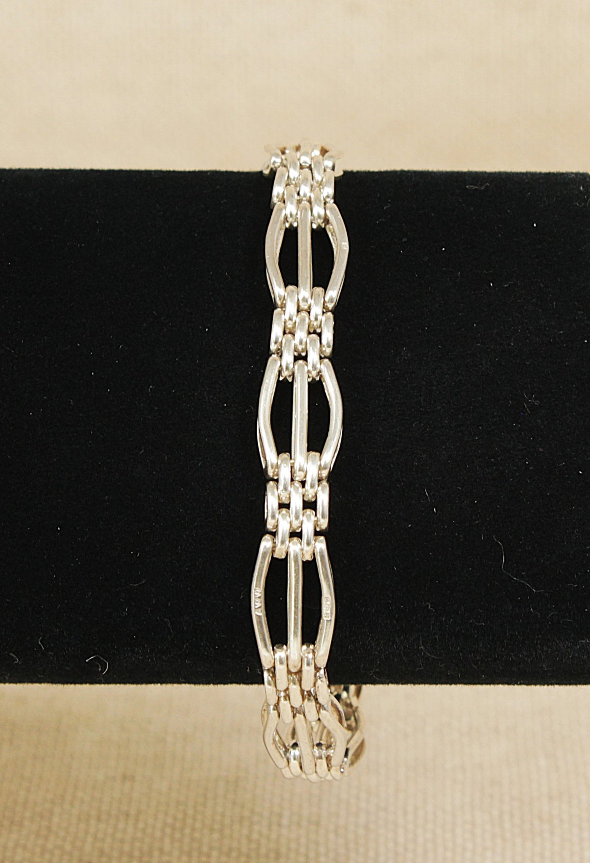 Elegant Vintage Sterling Silver Fancy Link Bracelet