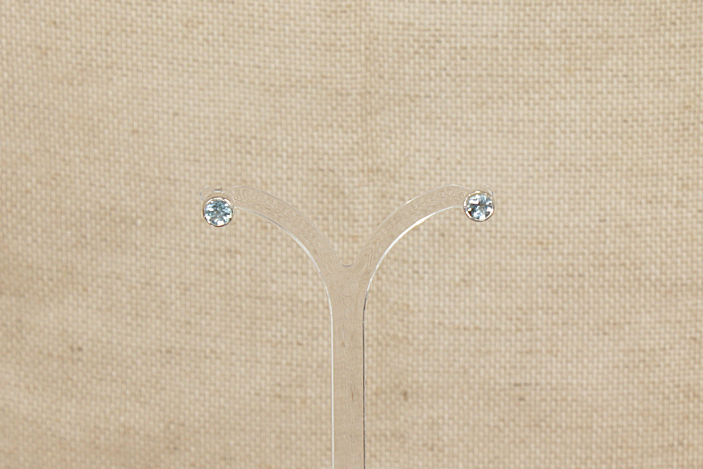 Silver Blue Topaz Stud Earrings