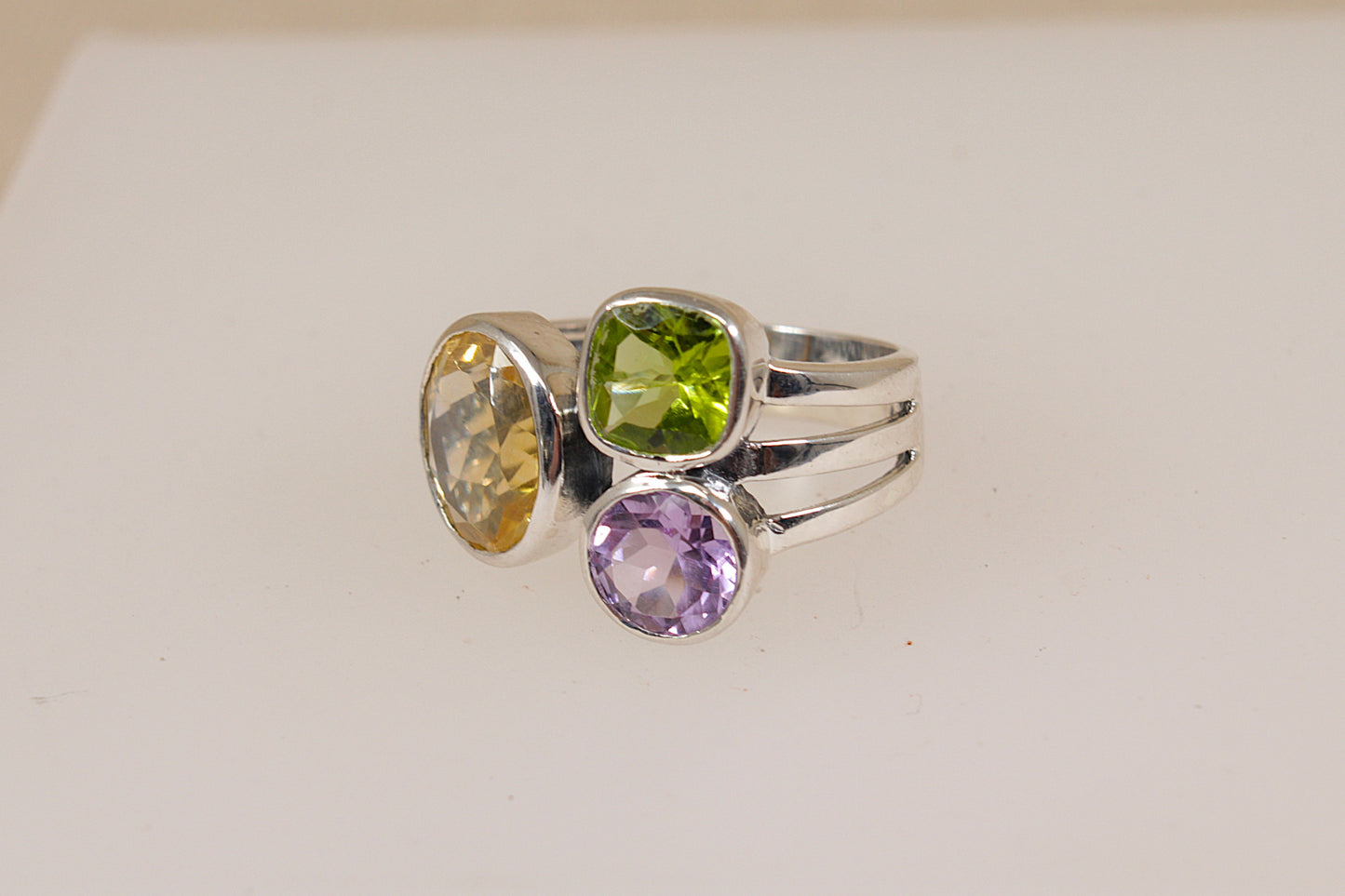 Stunning Bold Sterling Silver Multi-Gemstone Studio Style Ring